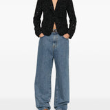 Emporio Armani Black Sequined Notched Lapel Jacket