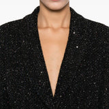 Emporio Armani Black Sequined Notched Lapel Jacket