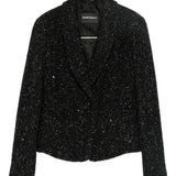 Emporio Armani Black Sequined Notched Lapel Jacket
