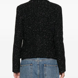 Emporio Armani Black Sequined Notched Lapel Jacket