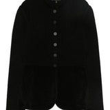 Emporio Armani Black Textured Finish Buttoned Jacket