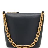 Emporio Armani Black GenuineLeather Chain Strap Satchel