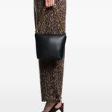 Emporio Armani Black GenuineLeather Chain Strap Satchel