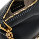 Emporio Armani Black GenuineLeather Chain Strap Satchel
