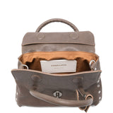 Zanellato Grey Rolled Top Handles Handbag