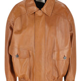 Saint Laurent Brown Collar Leather Jacket