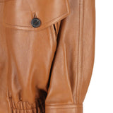 Saint Laurent Brown Collar Leather Jacket