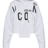 Dsquared2 White Logo Print Hoodie