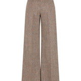 Valentino Beige Wide Leg Trousers Concealed Fastening