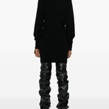 Balmain Black Cashmere Rollneck Embellishment Dress