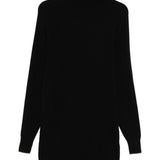 Balmain Black Cashmere Rollneck Embellishment Dress