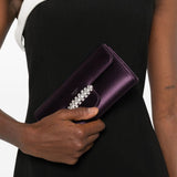 Jimmy Choo Bordeaux Crystal Chain Bag