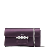 Jimmy Choo Bordeaux Crystal Chain Bag