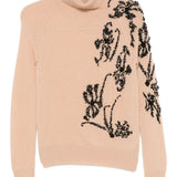 Ermanno Scervino Beige Floral Embellishment Jumper