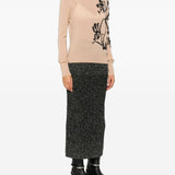 Ermanno Scervino Beige Floral Embellishment Jumper
