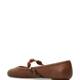 Gianvito Rossi Brown Buckled Ballet Flats