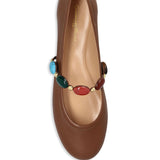 Gianvito Rossi Brown Buckled Ballet Flats