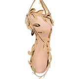 Gianvito Rossi Golden Leaf Motif Sandals