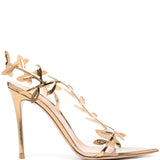 Gianvito Rossi Golden Leaf Motif Sandals