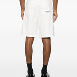 Givenchy White Front Button Cargo Shorts