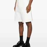 Givenchy White Front Button Cargo Shorts