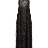 Emporio Armani Charcoal Embellished Backless Dress