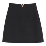 Valentino Black V Logo Skirt