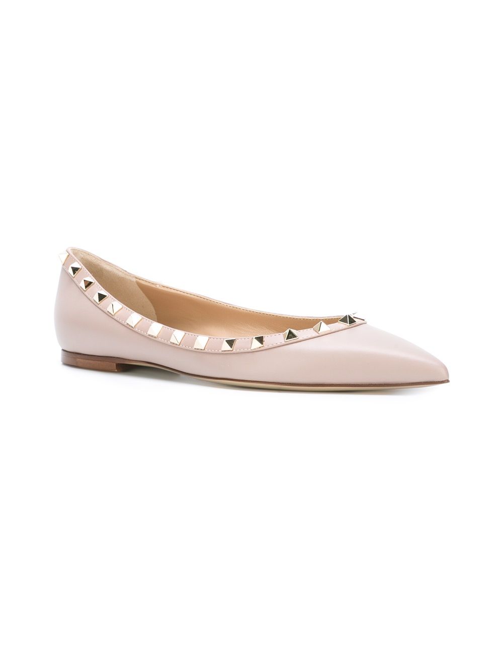Valentino Garavani Pink Rockstud Ballet Flats - Hover