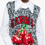 GANNI Sweaters Clear Blue