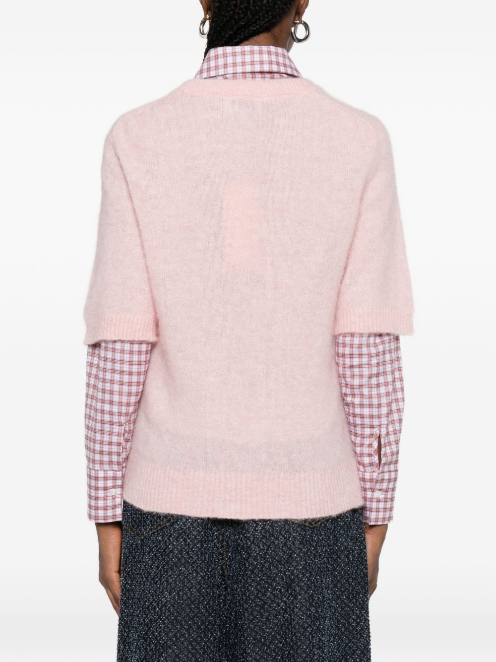 Ganni Pink Fine Knit T Shirt - Hover