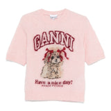 GANNI T-shirts and Polos Pink
