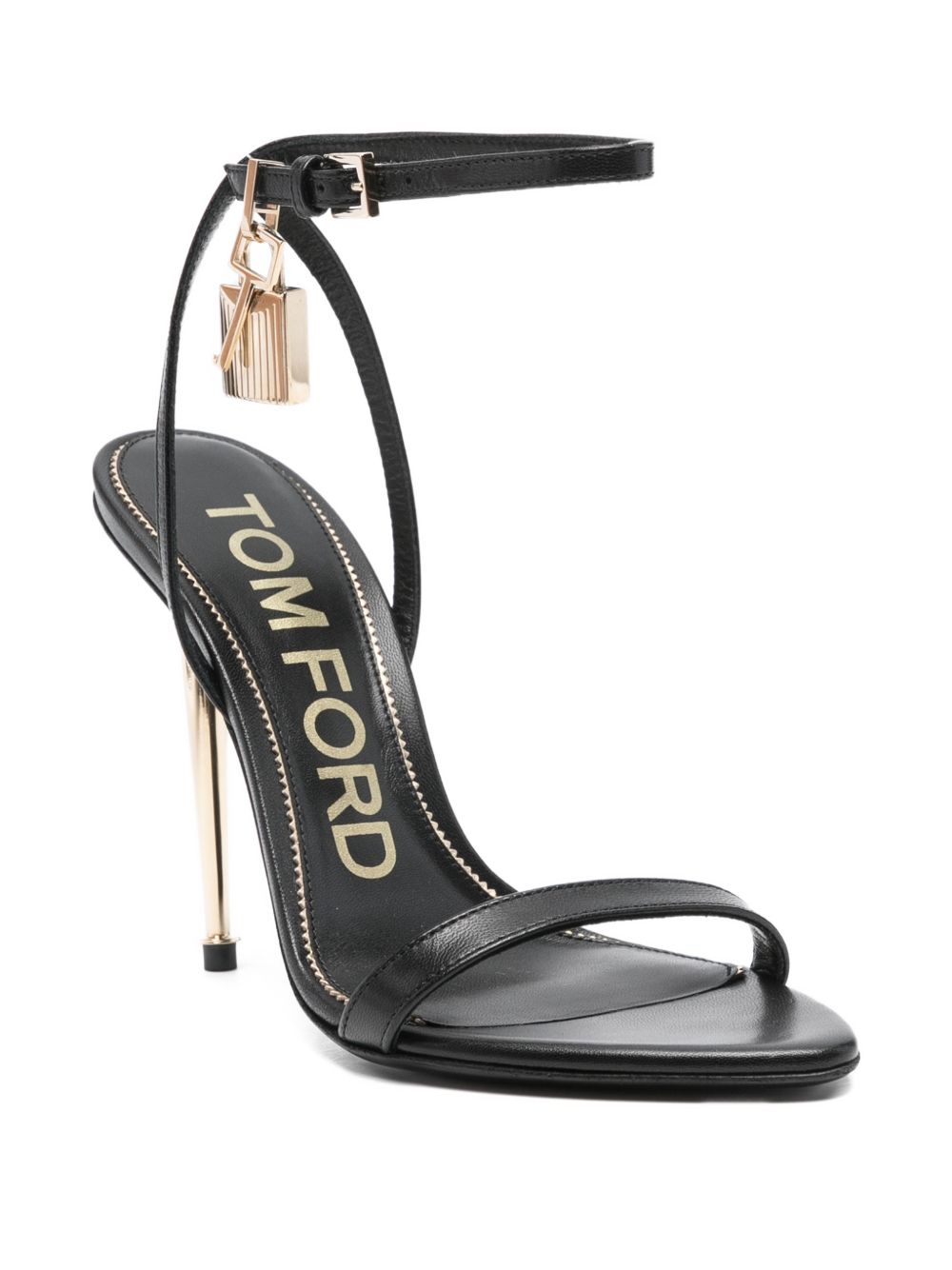 Tom Ford Black Calfskin Buckled Sandals - Hover