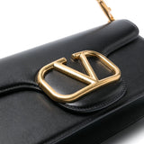Valentino Garavani Black Signature Foldover Satchel