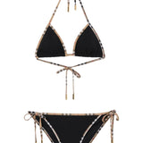 Burberry Black Intercontinental Patterning Bikini Set