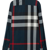 Burberry Blue Unparalleled Checkered Pattern Shirt