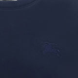 Burberry Navy Embroidered Check Stripe Tee