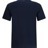 Burberry Navy Embroidered Check Stripe Tee