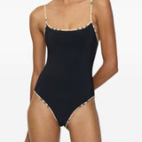 Burberry Black Heritage Checkered Pattern Swimsuit