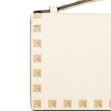 Valentino Garavani Ivory Rockstud Leather Wallet