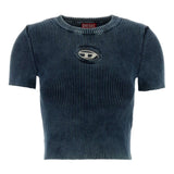Diesel Clear Blue Ribbed Cutout Tee