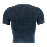 Diesel Clear Blue Ribbed Cutout Tee