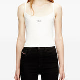 Diesel White Metallic Logo Tank Top