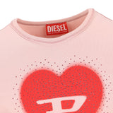 Diesel Powder Pink Heart Graphic Tee