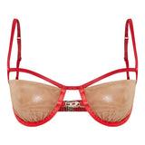 Diesel Red Logo Cutout Balconette Bra