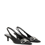 Diesel Black Ankle Strap Pumps