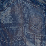 Diesel Blue Patterned Shoulder Silhouette Bodysuit