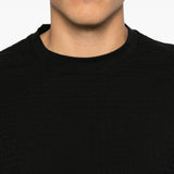 Emporio Armani Black Jacquard Polo Shirt