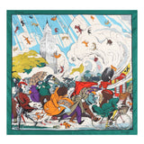 Burberry Emerald Green Patterned Silk Foulard