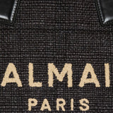 Balmain Black Extravagant Raffia Calfskin Carryall