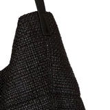 Balmain Black Extravagant Raffia Calfskin Carryall